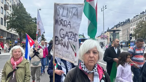 Stockholm'de İsrail'in Gazze ve Lübnan'a yönelik saldırıları protesto edildi